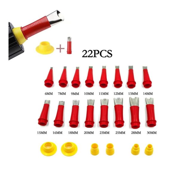 Edelstahl Kartuschenpresse Set mit 22 Dichtungsdüsen Küche und Badezimmer Silikon Dichtmittel Finishing Werkzeug