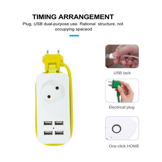 4-fach Steckdosenleiste mit USB-Ladegerät für Haushalt und Handy - Ultimative Multifunktionsladestation