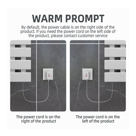 Elektrischer Handtuchheizkörper 500x1100mm Anthrazit IP45 Wasserdicht - Energiesparendes Badheizgerät mit Thermostat LCD Touch Anzeige (380W