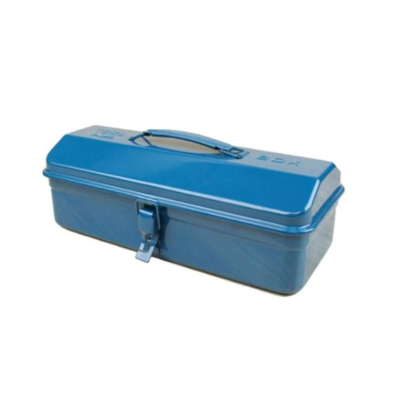 Metall-Werkzeugkoffer - Abschließbare Werkzeugbox (Blau) 365×160×110mm Tragegriff - Leer zur optimalen Aufbewahrung von Werkzeugen