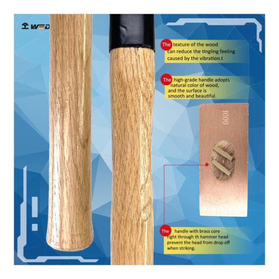 Doppelseitiger Kupferhammer mit Holzgriff - Robuster Vorschlaghammer 700 mm 3000 g
