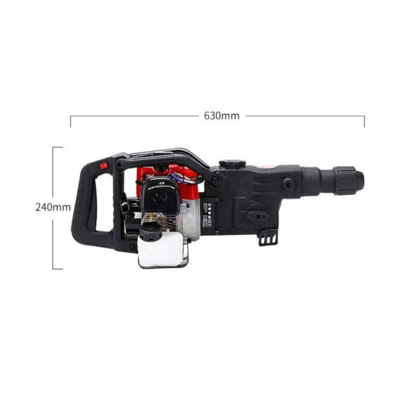 Bohrhämmer 1800W Benzin Abbruchhammer – Leistungsstarker Gas Breaker mit 32.7CC 2-Takt Motor für präzises Bohren und effizientes Abbruchwerkzeug