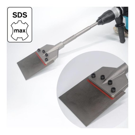 Bodenschaber SDS-Max 620x150 mm für effektives Entfernen von Fußbodenkleber Teppich Linoleum Fliesenkleber PVC-Fliesen und Farbe - Professioneller Spachtelmeißel