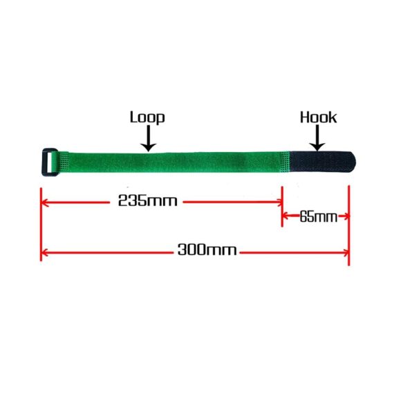 10er Pack Kabelbinder 2 cm x 30 cm Nylon mit umgekehrter Schnalle magischer Hakenschleifen-Verschluss grün selbstklebende Linie