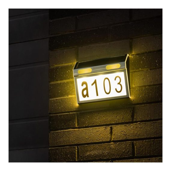 Solar-Hausnummernschild mit LED-Beleuchtung für draußen – Moderne Adressnummern für Häuser
