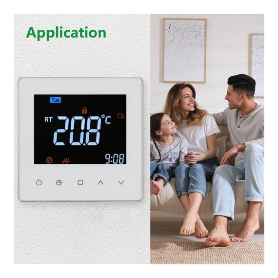 24V Digitaler Thermostat für Fußbodenheizung - Programmierbare Steuerung farbenfrohes Display Innenbereich geeignet