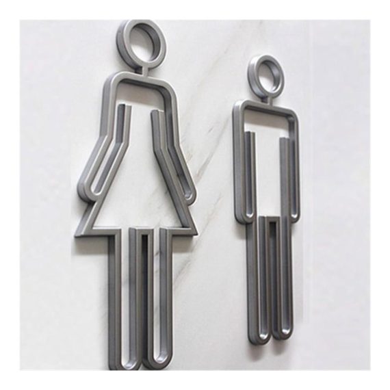 Acryl WC Türschild - Elegantes Toilettenschild für Hotel Büro Zuhause Restaurant - Goldene Badezimmerbeschilderung