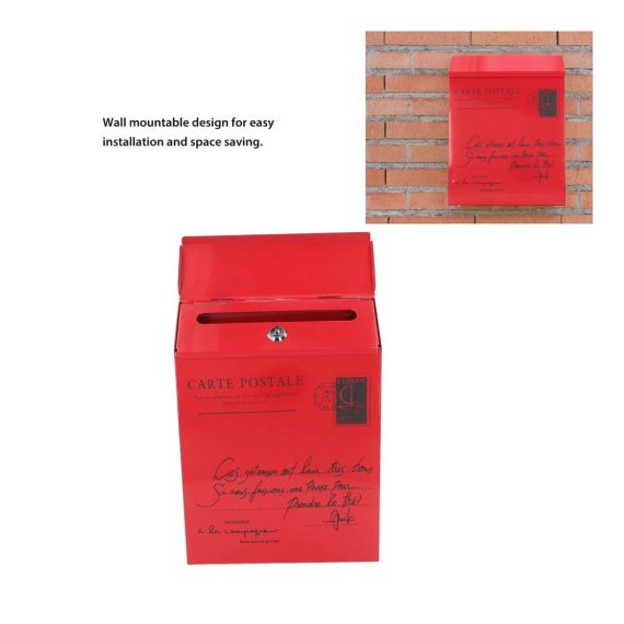Wandmontierter Briefkasten aus Eisen – Rustikaler Stil Wetterfest mit 3 Haken – Kreative Hausnummern Langlebig für Zuhause
