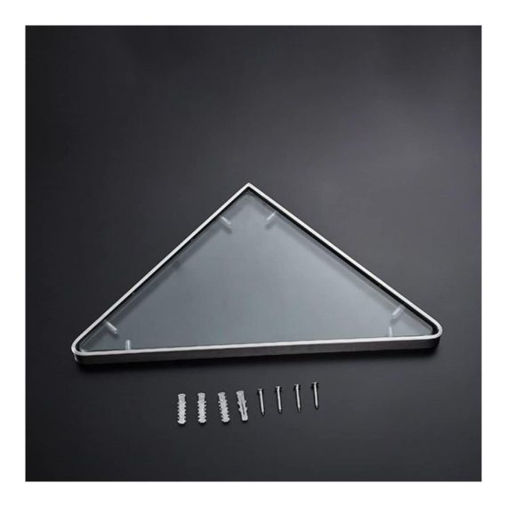 Badezimmerablagen & -regale Glas- und Edelstahl-Wandregal-Set mit Duschablage Dreiecksregal für optimale Badezimmerorganisation