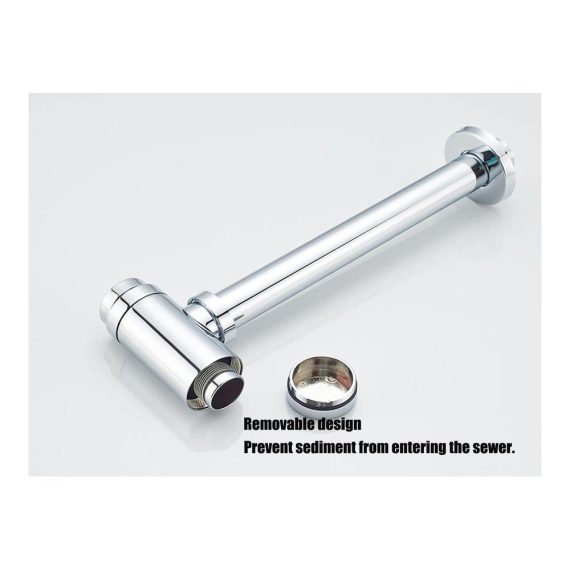 Edelstahl Siphon 1 1/4 x Ø 32 mm - Geruchsverschluss für Waschbecken - Verstellbarer Universal Röhrensiphon - Verchromter Röhrengeruchsverschluss für Waschtisch