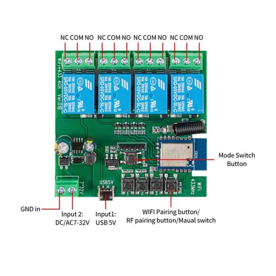 4CH Tuya WiFi Schalter - Smart & Ferngesteuerte Stecker für Hausautomation | Timer DIY Alexa & Google Home kompatibel