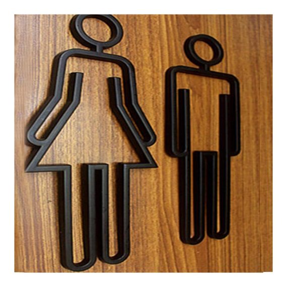 Acryl WC Türschild - Elegantes Toilettenschild für Hotel Büro Zuhause Restaurant - Goldene Badezimmerbeschilderung