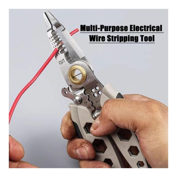 7-Inch Electric Wire Stripper - Multi-Purpose Electrical Tool for Precise Stripping - 1PC Wire Stripping Pliers for Efficient Cable Preparation