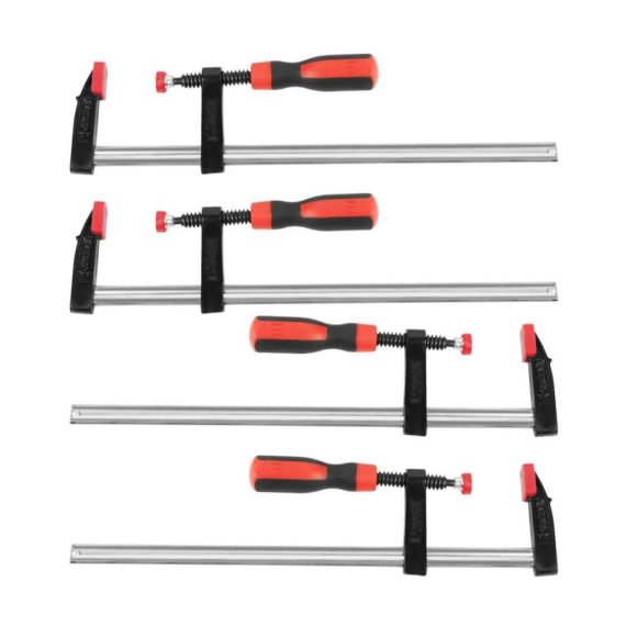 4er Set Holzbearbeitungs-Schraubzwingen 300mm - F Clamps für DIY Carpentry robuste Bastler-Schraubzwingen mit Holzbearbeitungsstange ideales Zwingen Set für präzise Holzarbeiten