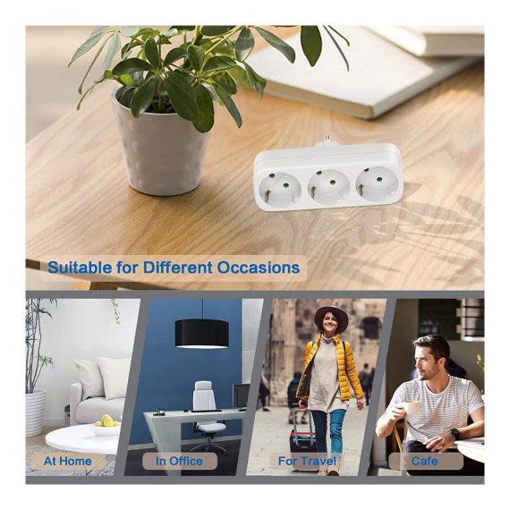 2er-Pack Steckdosenleiste mit 3-in-1 Steckdosenadapter – Ideal für Büro Zuhause & Reisen AC 250V/16A 3680W Max