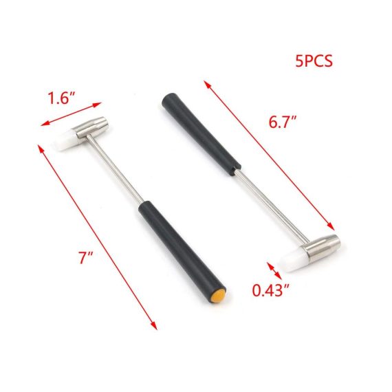 Multifunktionaler Mini-Gummihämmer-Set (5 Stück) - Uhrmacher und Juwelier Uhrwerkzeug 178 cm